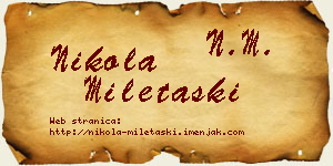 Nikola Miletaški vizit kartica
